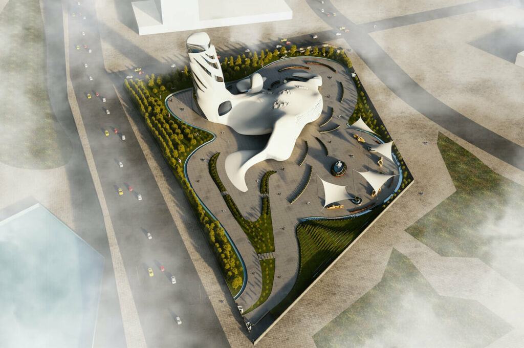 vista aérea do museu de arte moderna de teerã