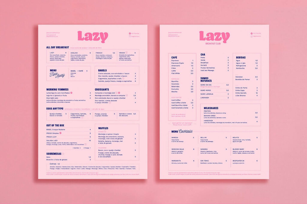 menu de Lazy