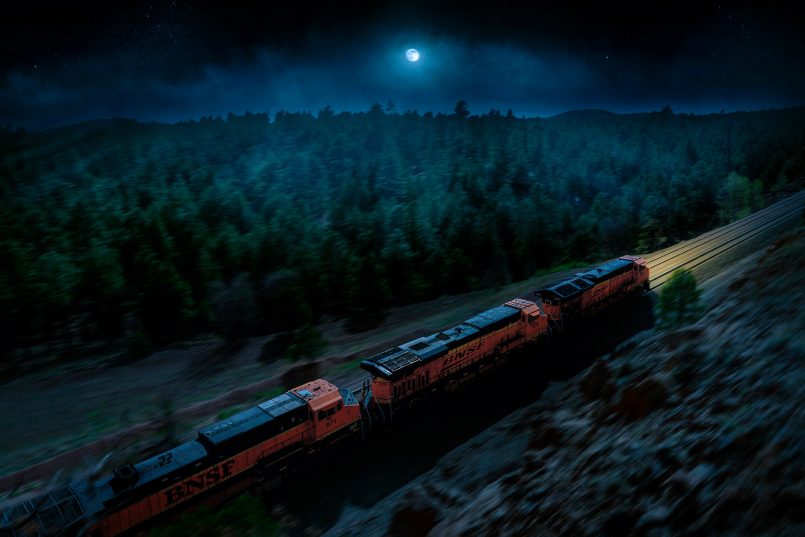 trem na escuridade de Blair Bunting
