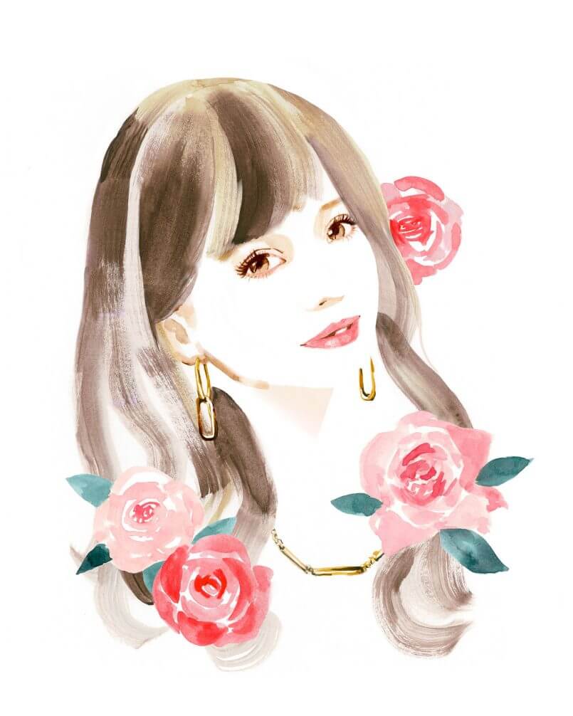Rosas ao cabelo de Terumi Arai