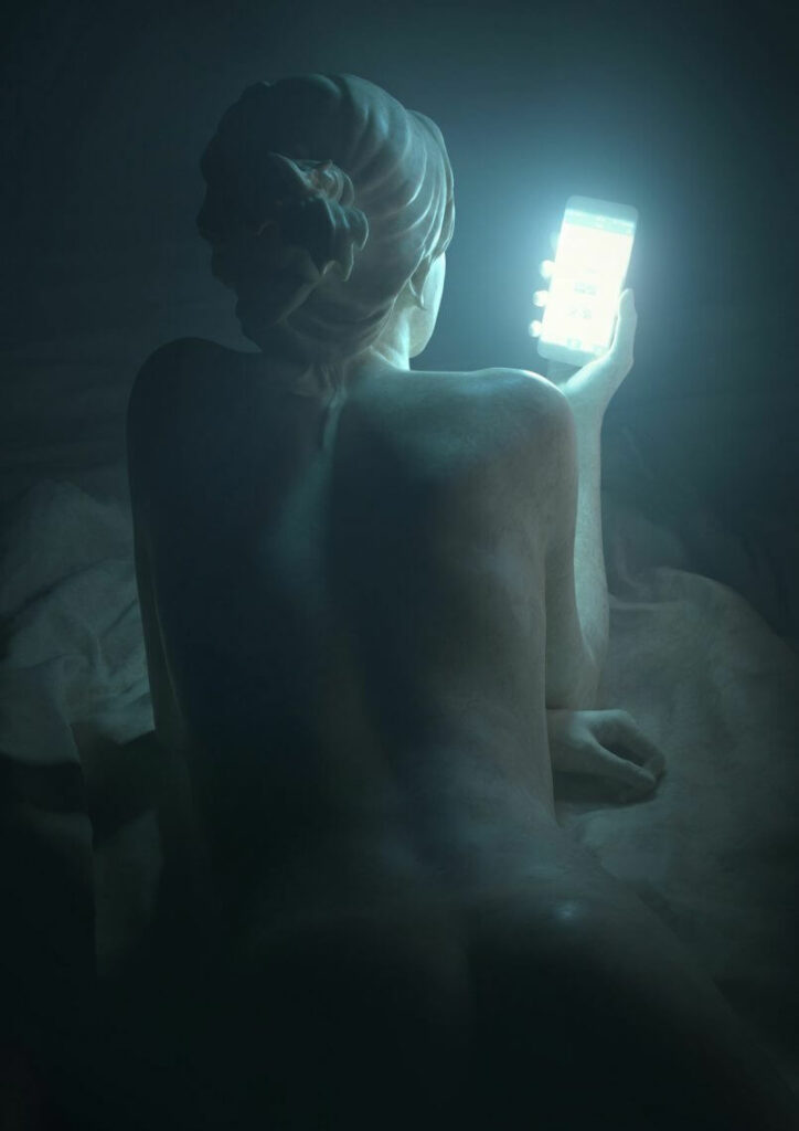 celular no escuro por Michel Bihorel