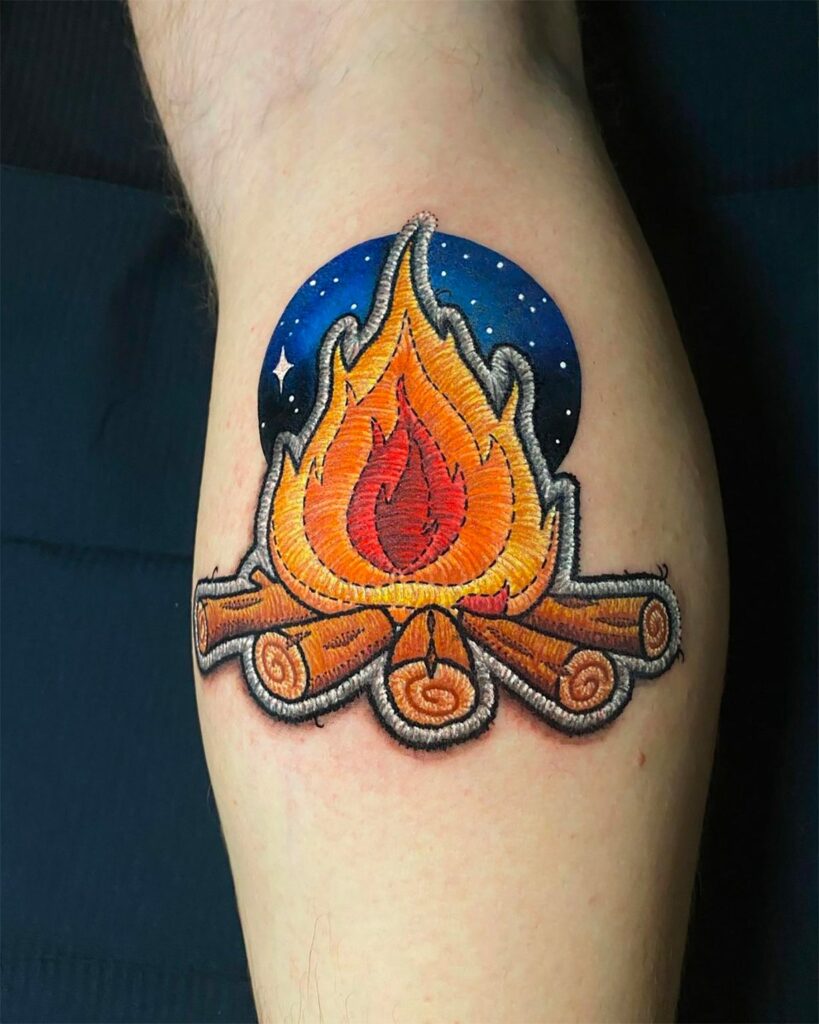 fogo na perna por Duda Lozano