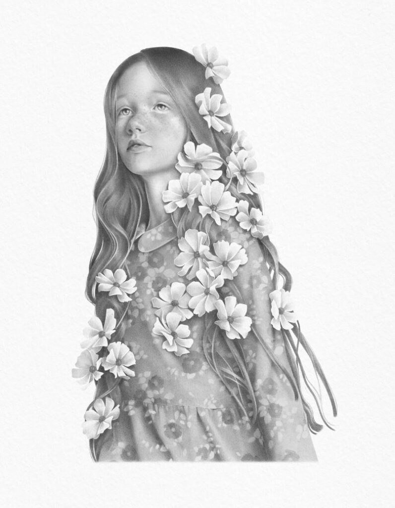 menina flores por Clara Encinas