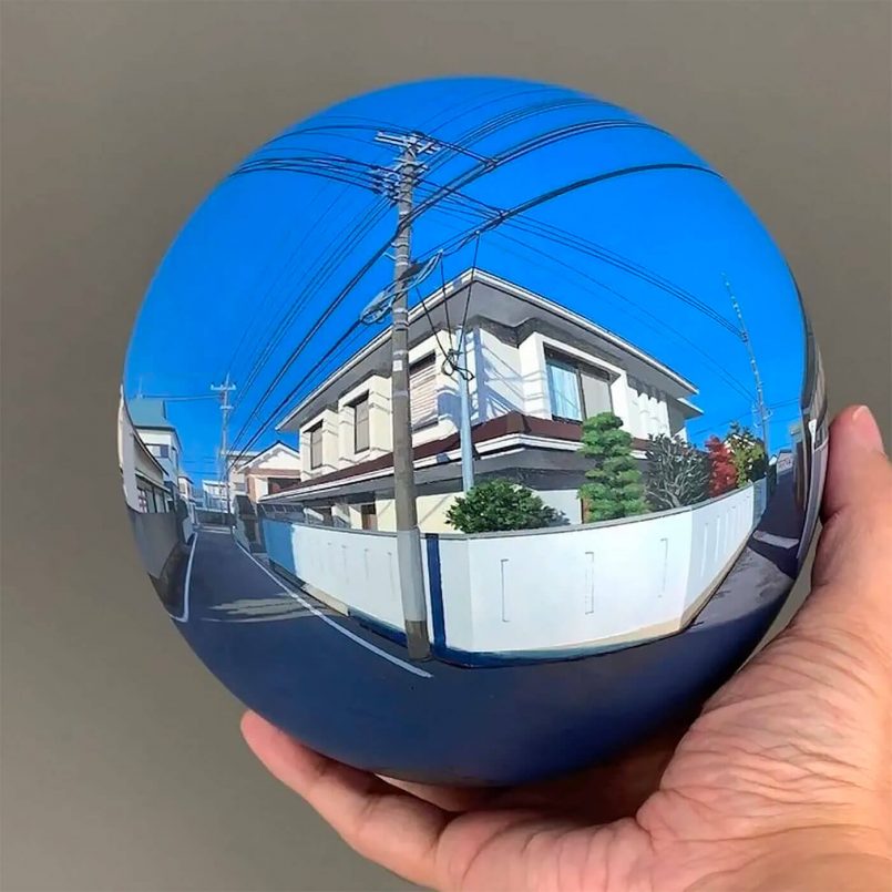 rua dos barzinhos Flatball: Pinturas Esféricas por Daisuke Samejima