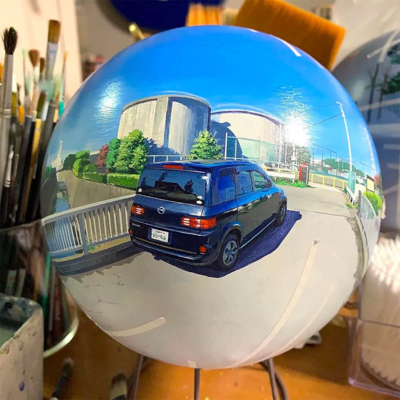 nao se viu Flatball: Pinturas Esféricas por Daisuke Samejima