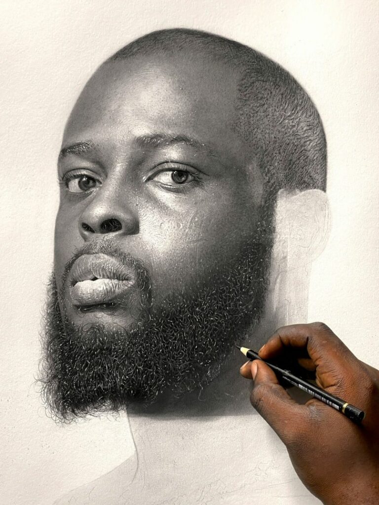 negrão autentico Retratos hiper-realistas a lápis por Arinze Stanley recentes produzidos pelo talentoso Artista nigeriano.